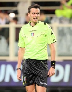 L'arbitro Riccardo Ros di Prodenone. Ha arbitrato la partita insieme a Santoro e Opromolla. 