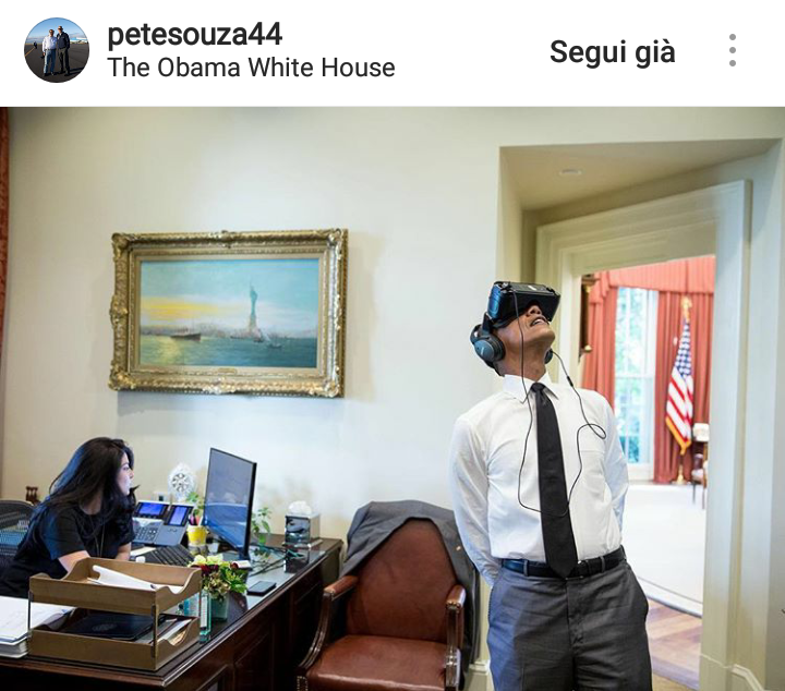 Obama sperimenta la realtà virtuale per la prima volta.