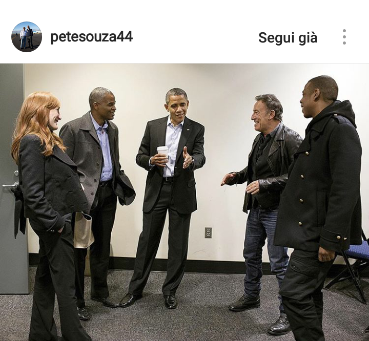 Obama con Bruce Springsteen e Jay-Z.