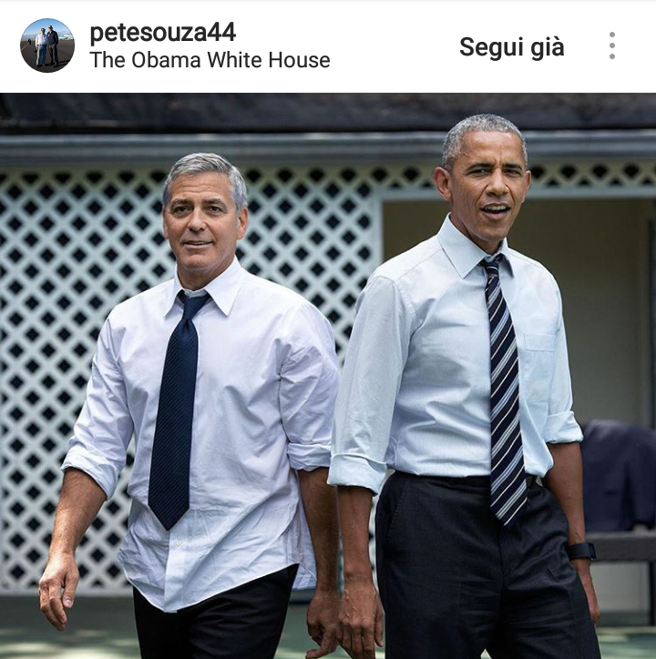 Obama e Clooney in veste informale.